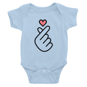 365 Printing Finger Heart Baby Bodysuit Gift Baby Shower Cute Infant Jumpsuit