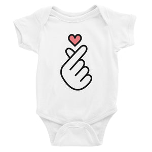 365 Printing Finger Heart Baby Bodysuit Gift Baby Shower Cute Infant Jumpsuit