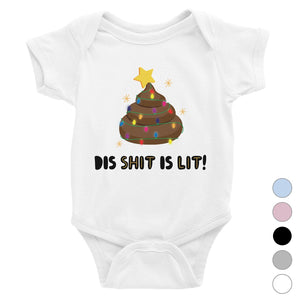 Dis Shit Is Lit Poop Baby Bodysuit