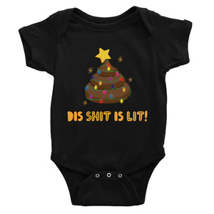 Dis Shit Is Lit Poop Baby Bodysuit