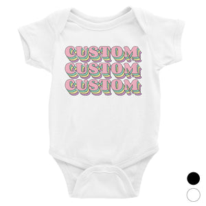 Sorority Theme Pink Top Text Cute Rad Baby Personalized Bodysuit