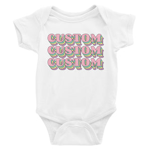 Sorority Theme Pink Top Text Cute Rad Baby Personalized Bodysuit