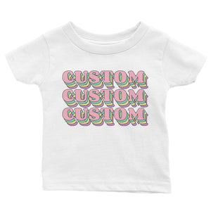 Sorority Theme Pink Top Text Electric Baby Personalized T-Shirt