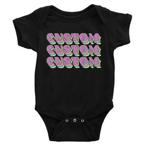 Sorority Theme Purple Top Text Electric Baby Personalized Bodysuit