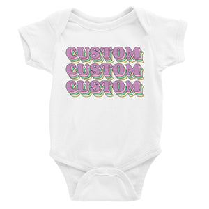 Sorority Theme Purple Top Text Electric Baby Personalized Bodysuit