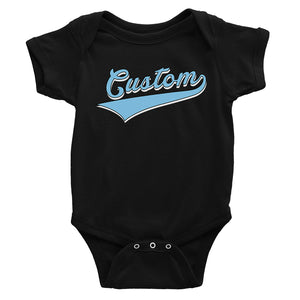 Blue College Swoosh Cool Custom Baby Personalized Bodysuit Custom