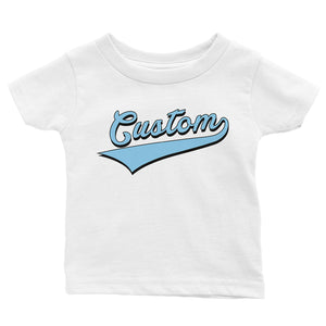 Blue College Swoosh Bright Cool Rad Baby Personalized T-Shirt Gift