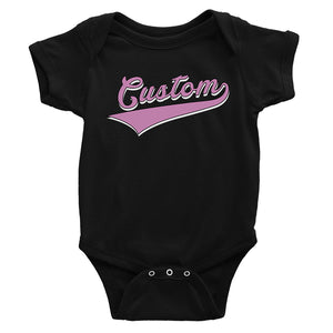 Purple College Swoosh Rad Custom Baby Personalized Bodysuit Custom