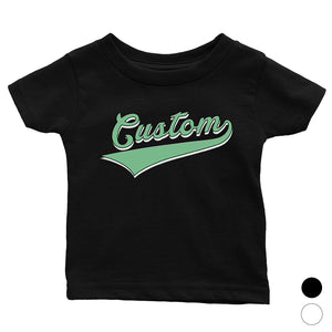 Green College Swoosh Bright Custom Baby Personalized T-Shirt Custom
