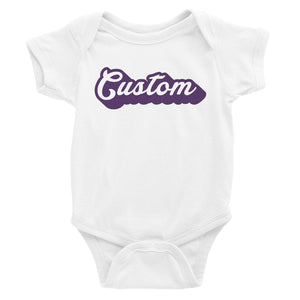 Purple Pop Up Text Perfect Custom Baby Personalized Bodysuit Custom