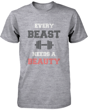 beauty and beast couple workout shirts