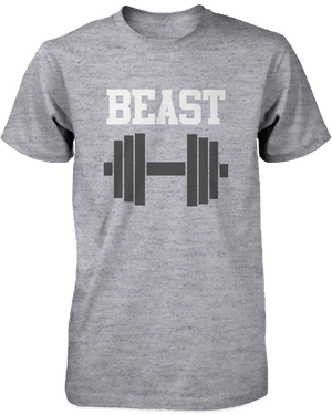 beauty and beast couple's workout shirts 