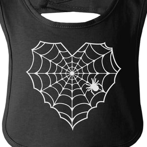 Heart Spider Web Baby Black Bib