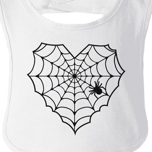 Heart Spider Web Baby White Bib