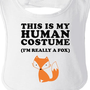 This Is My Human Costume Fox Baby White Bib