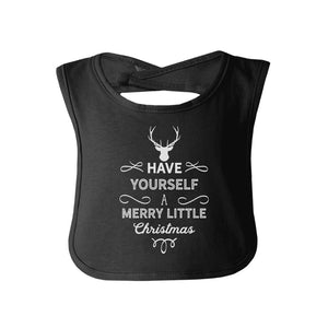 Have Yourself A Merry Little Christmas Baby Black Bib