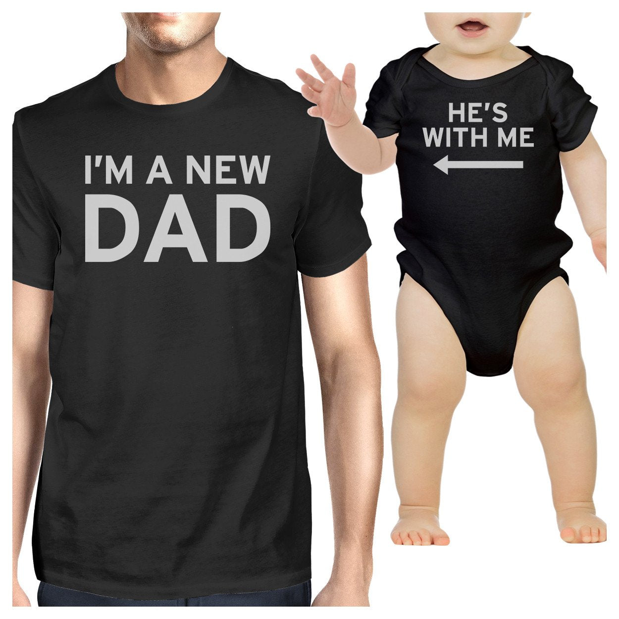 I'm A New Dad Black Dad and Baby Bodysuit Funny Gifts For Baby Shower - 365INLOVE