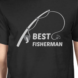 Best Fisherman Cutest Catch Dad and Baby Matching Black Shirt