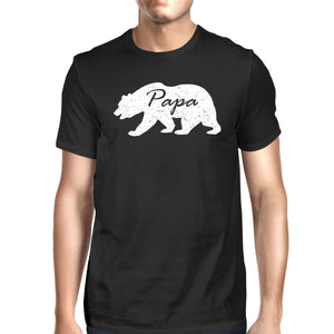 Papa Bear Mens Black Graphic T-Shirt Matching Outfits For Family