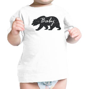 Papa Bear Mens White Graphic T-Shirt Matching Outfits For Family