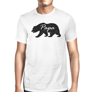 Papa Bear Mens White Graphic T-Shirt Matching Outfits For Family