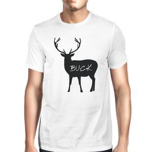 Buck Mens White T-Shirt Unique Family Matching Shirts For Dad Gifts