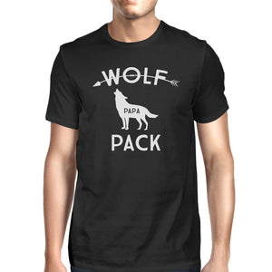 Wolf Papa Mens Black T-Shirt Unique First Fathers Day Gifts For Him