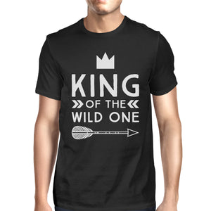 King Wild One Mens Black T-Shirt First Fathers Day Gift For New Dad