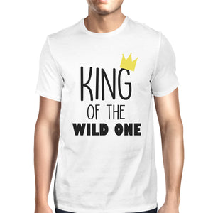 King Wild One Mens White T-Shirt First Fathers Day Gift For New Dad