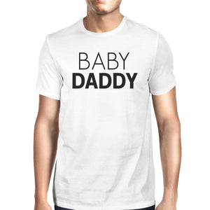 Baby Daddy Mens White Graphic T-Shirt Matching Outfits For Family