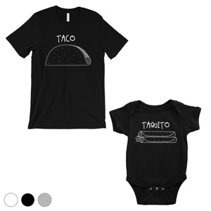 Taco Taquito Dad and Baby Matching Outfits Grey