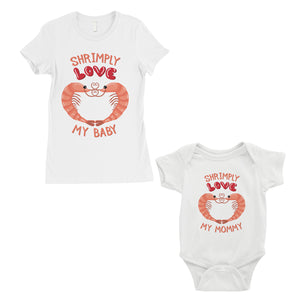 Shrimply Love Baby Mommy Mom and Baby Matching Gift T-Shirts