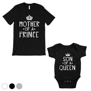 Queen Of Prince Matching T-Shirts Black For First Mother's Day Gift