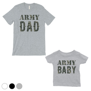 Army Dad Army Baby Dad and Baby Matching Gift T-Shirts Father's Day