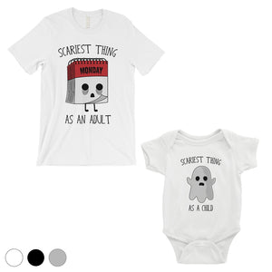 Scariest As Adult Child Matching Dad Shirt and Baby Bodysuit