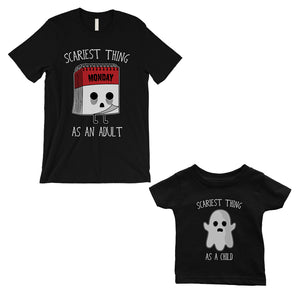 Scariest As Adult Child Dad and Baby Matching Gift T-Shirts