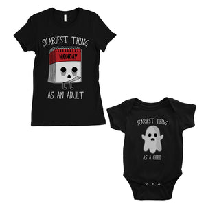 Scariest As Adult Child Mom and Baby Matching Gift T-Shirts