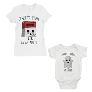 Scariest As Adult Child Mom and Baby Matching Gift T-Shirts