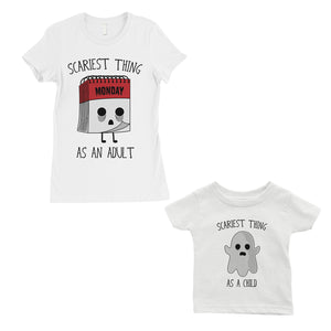 Scariest As Adult Child Mom and Baby Matching Gift Shirts