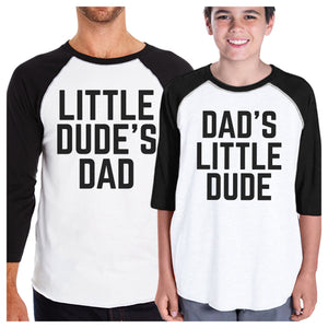 Little Dude Funny Matching Baseball Tees Gifts For Dad and Baby Boy - 365INLOVE