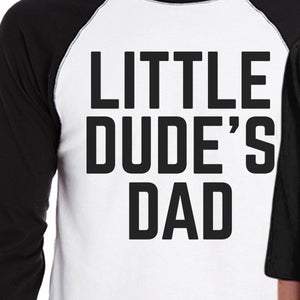 Little Dude Funny Matching Baseball Tees Gifts For Dad and Baby Boy - 365INLOVE