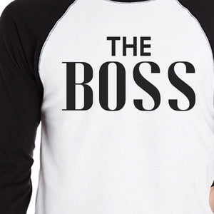 The Real Boss 3/4 Sleeve Baseball T-Shirt Funny Fathers Day Gifts - 365INLOVE