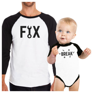 Fix And Break Funny Design Graphic T-Shirt Dad Son Matching Tops - 365INLOVE