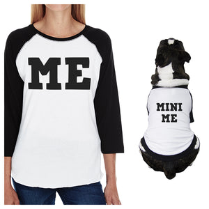 Mini Me Small Dog and Mom Matching Outfits Raglan Tees Dog Mom Gift