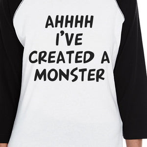 Created A Monster Small Dog and Mom Matching Outfits Raglan Tees