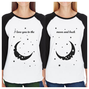 Moon And Back Cute Matching Baseball Jerseys Funny Sisters Gifts