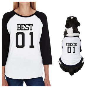 Best01 Friends02 Small Dog and Mom Matching Outfits Raglan Tees