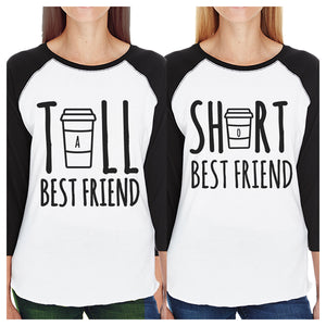 Tall Short Cup BFF Gift Matching Baseball Jerseys For Womens Raglan