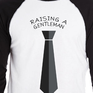 Raising A Gentleman Ladies Love A Gentleman Owner and Pet Matching Black And White Baseball Shirts