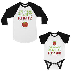 Love From Head Tomatoes Mom and Baby Matching Baseball Shirts